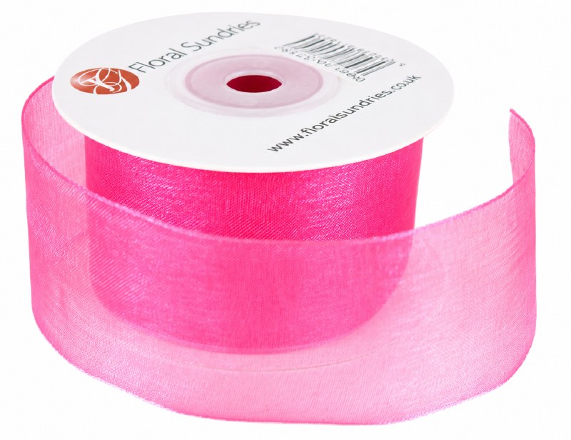 Picture of Organza Ribbon 4cm x 25 Yards Pink